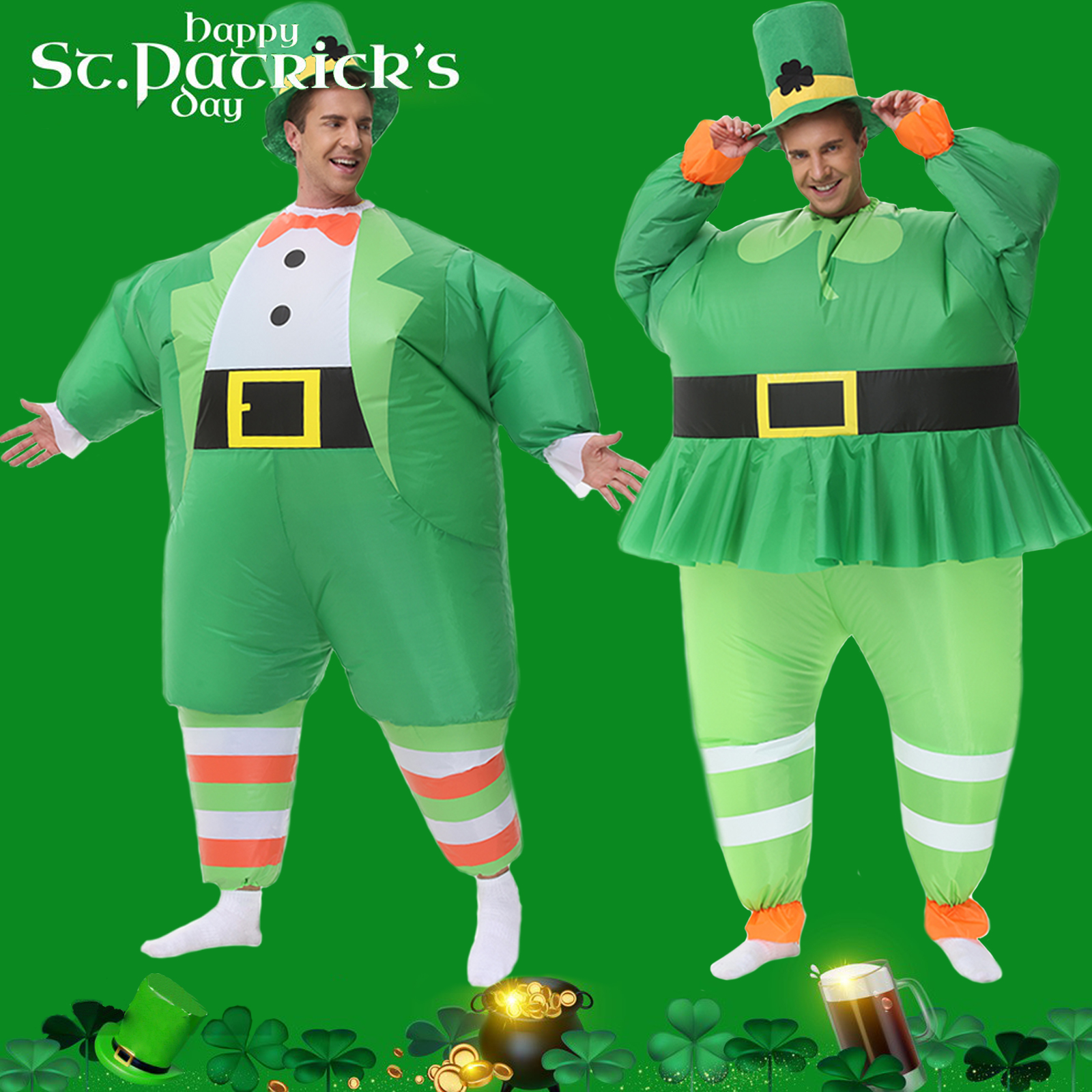 Wholesale Leprechaun inflatable costum