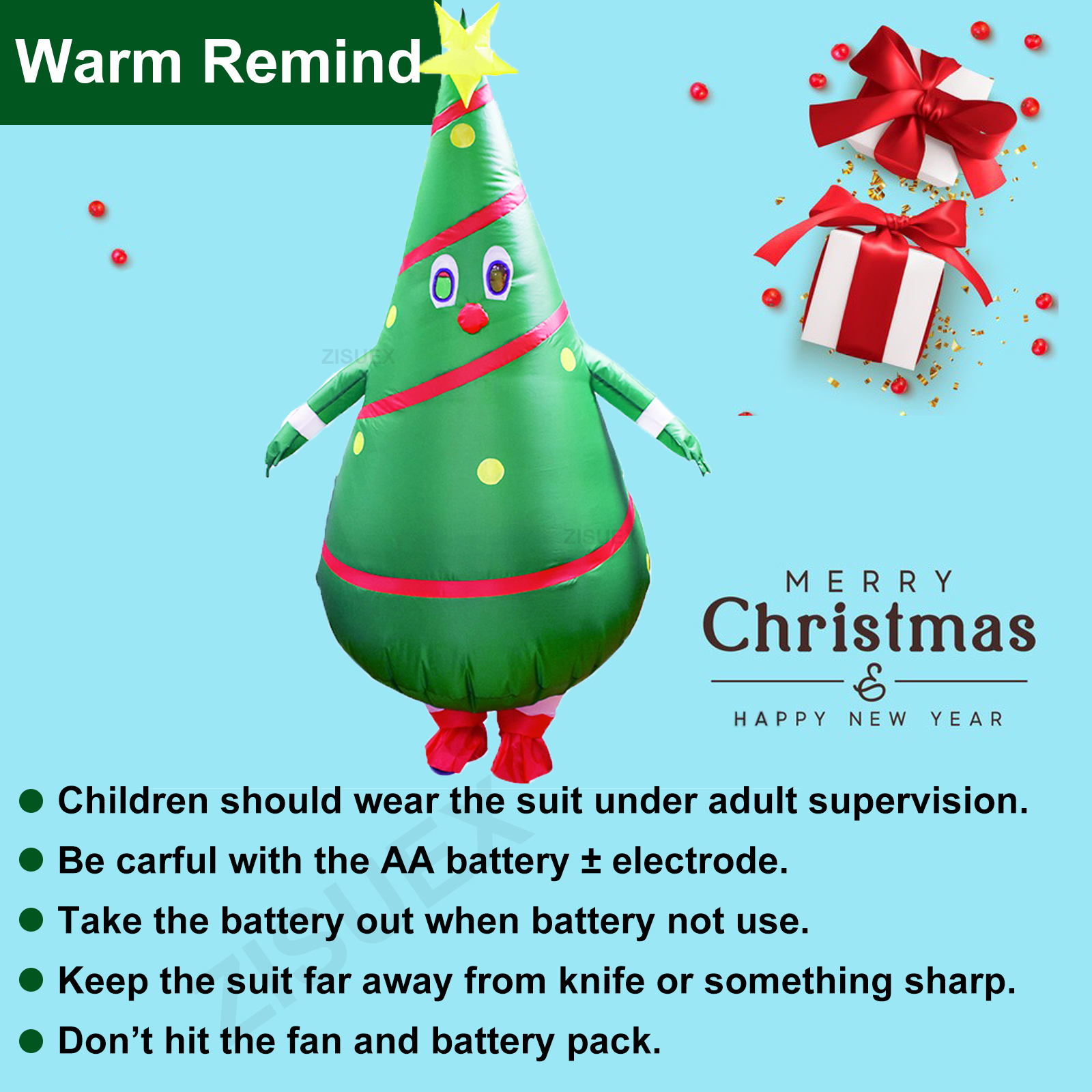 ZISUEX Christmas tree inflatable costume