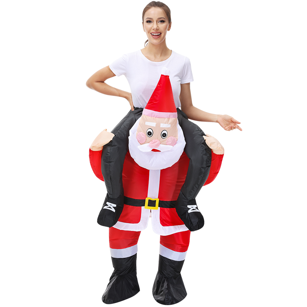 Bulk order riding Santa blow up suits