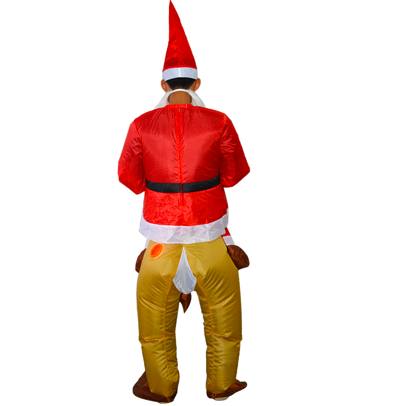 Wholesale inflatable Christmas Santa riding reindeer costumes for businesses