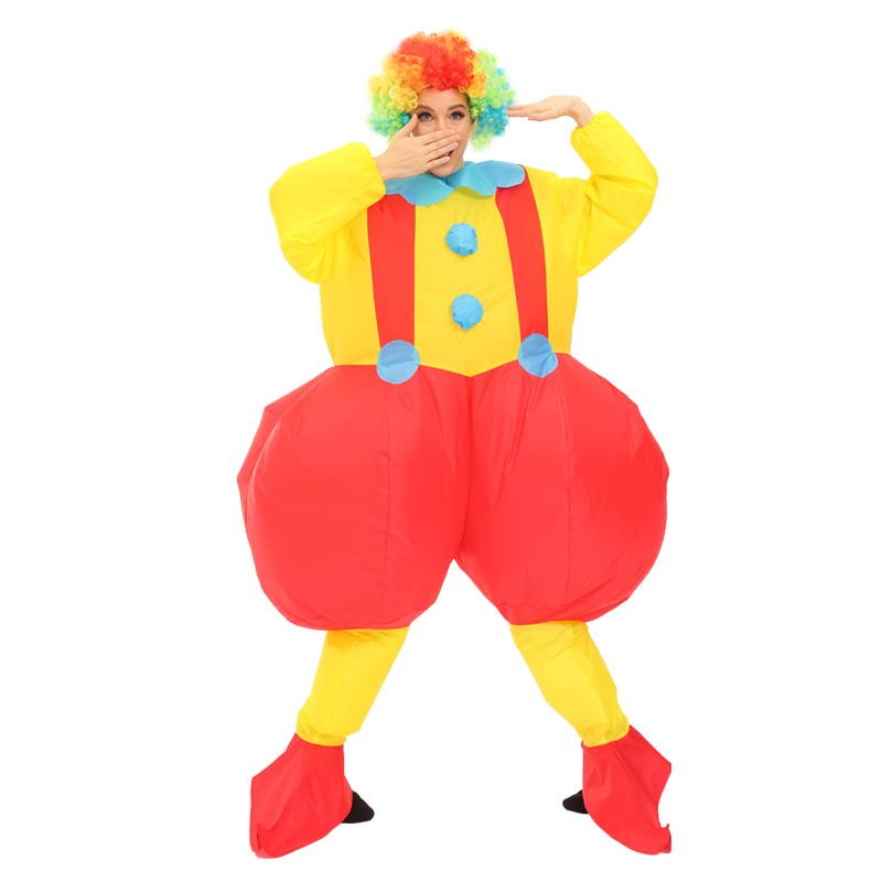 Upside down clown inflatable costume