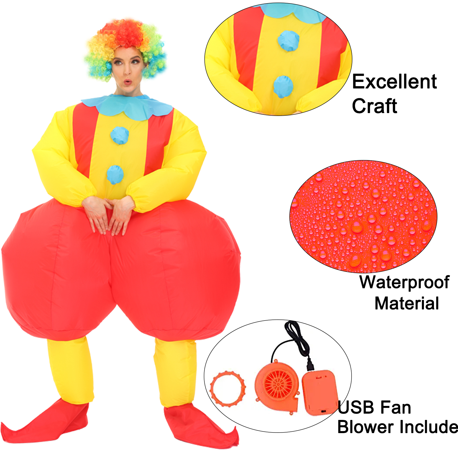 Red Clown inflatable costume Halloween Costume